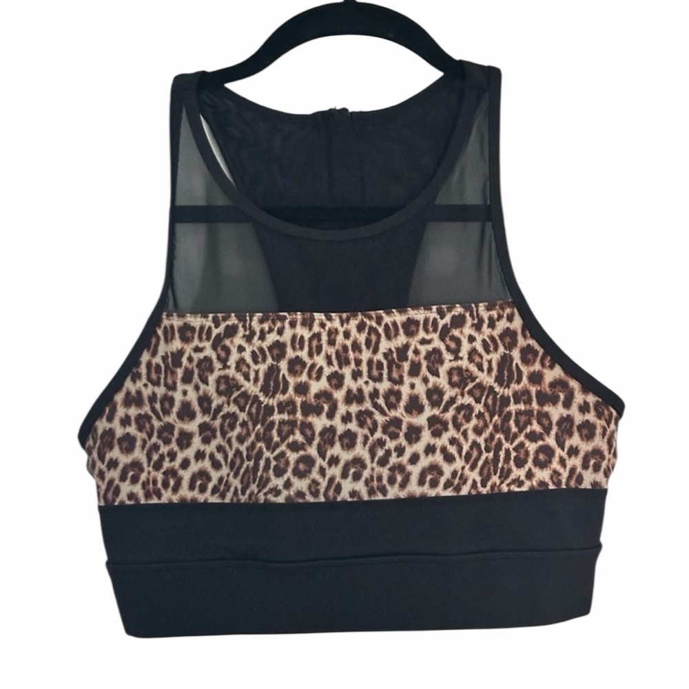 Zyia Active Women’s Cheetah Sports Bra Black Leopard Print - No Size PTP 15”